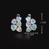 Colorful October Birthstone Natural Opal Earrings 925 Silver Real Gemstone Fine Jewelry for Women Anniversary & Holiday Gifts