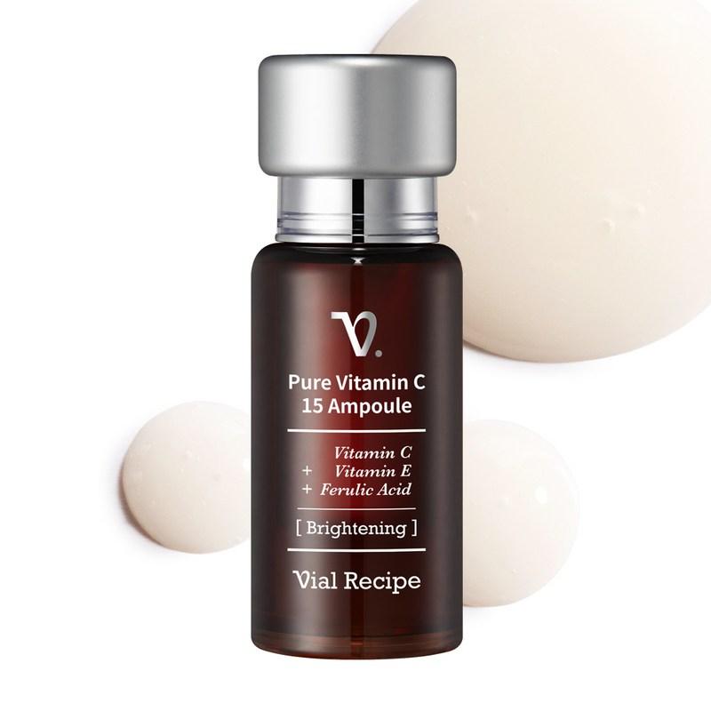 Vial Recipe Pure Vitamin C Ampoule for Melasma, Blemishes, Dark Spots, Age Spots, Pigmentation, Whitening Ampoule, Antioxidant CE Ferulic, 17g, 1 pcs