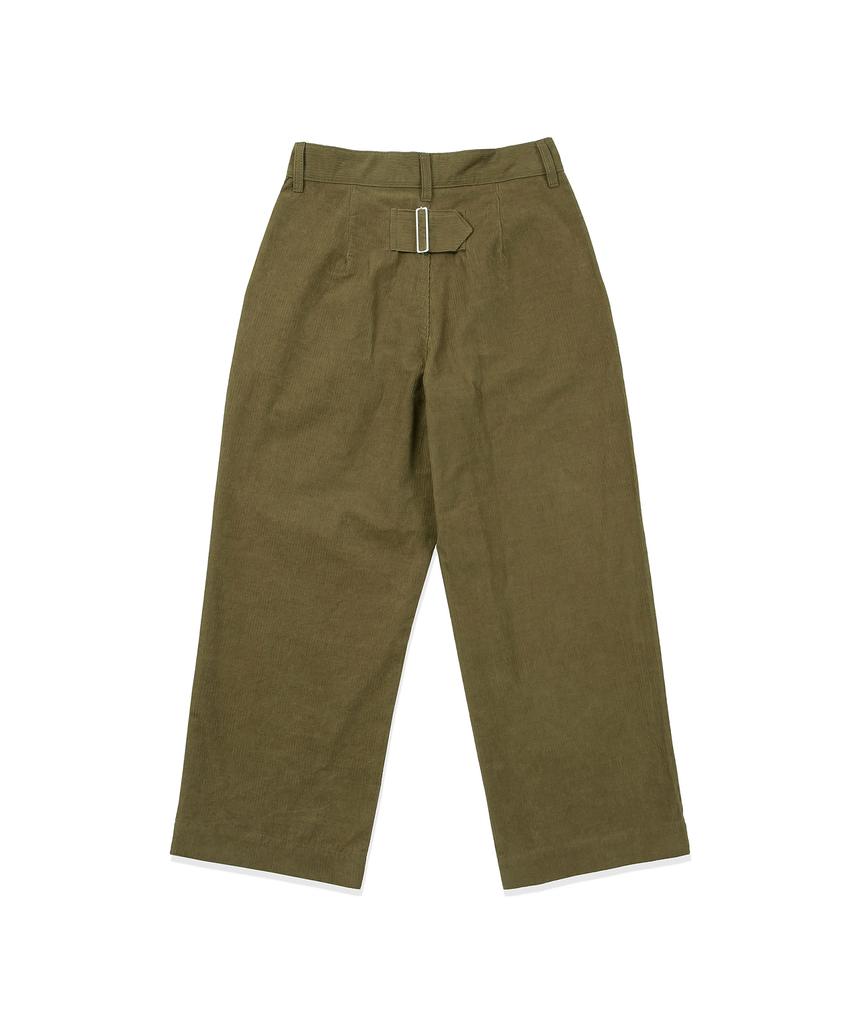 COTTON BELL Corduroy Cinch-Back Pants - Khaki