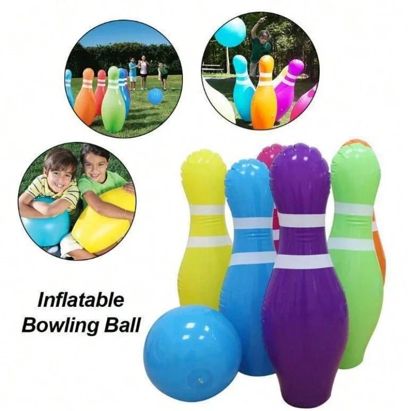 Children's Inflatable Bowling Sports Toy Set - Colorful Outdoor Bowling Game Toy Fun Family Interactive Game Toy Set for Kids