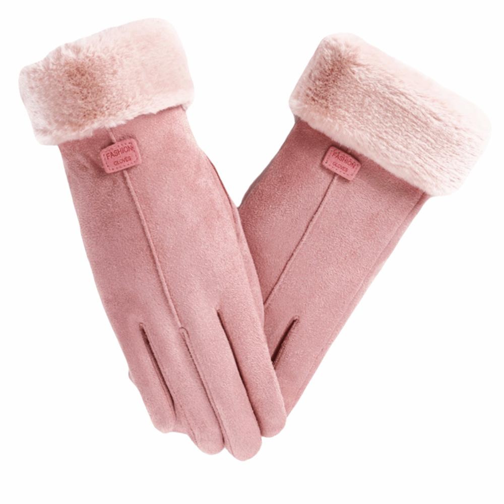 Full Fingers Mittens Soft Women Winter Gloves Fashion Suede Gloves Skiing