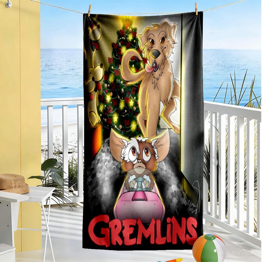 Gremlins Beach Towel Soft Durable Quick-Dry Comfortable Lightweight Suitable for Sports, Travel, Swimming, Yoga, Bathroom, Beach, And Pool