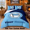 Hertha Bsc Pattern Bedding 3Pcs Set Custom Name, Bed Sheet And Pillowcases For Home Bedroom