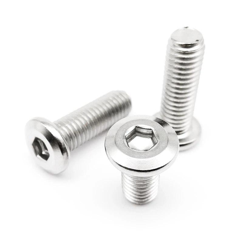 M2 M2.5 M3 M4 M5 M6 M8 Large Flat Hex Hexagon Socket Allen Head Connect Joint Bolt Furniture Rivet Screw 304 A2 Stainless Steel