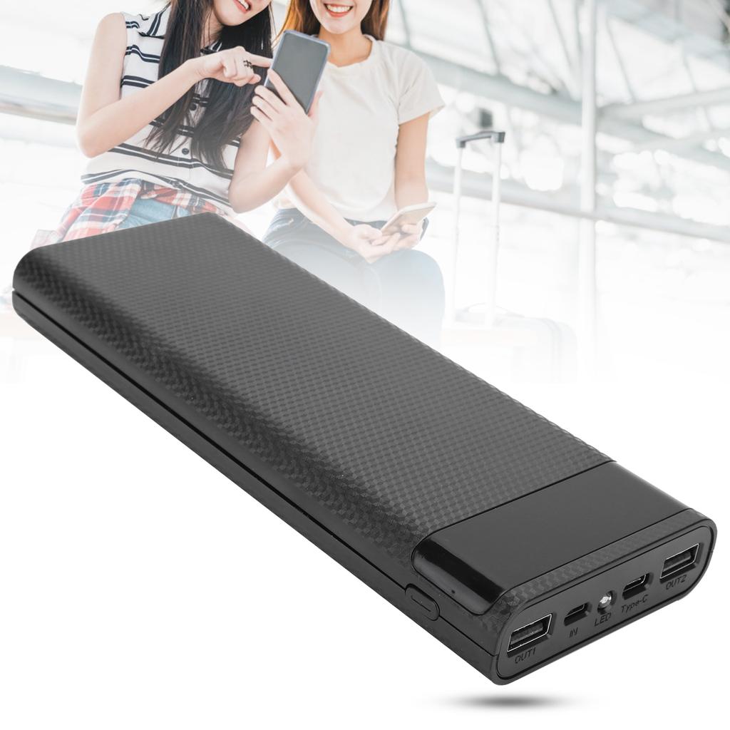 Легкий корпус-органайзер на 8 аккумуляторов 18650 для DIY портативного power bank, черный