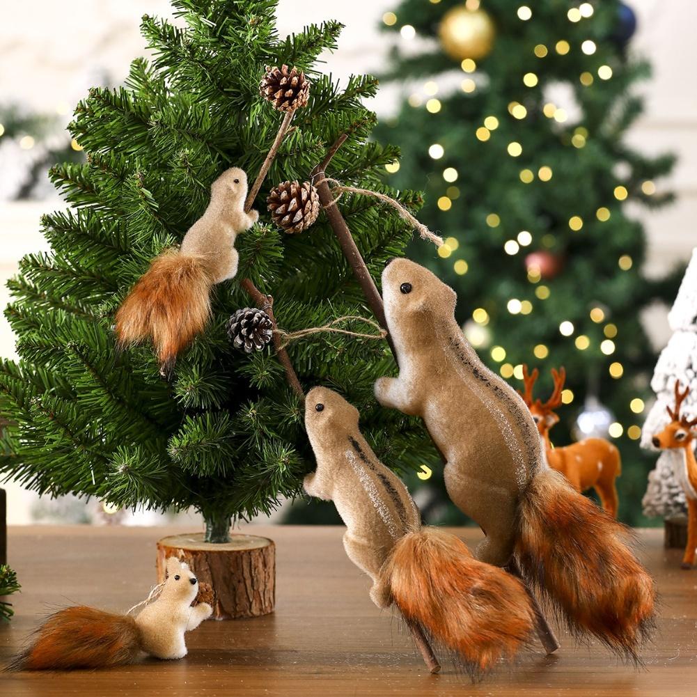 Animal Tree Decorations Squirrel Christmas Ornaments Intricate Painted Details