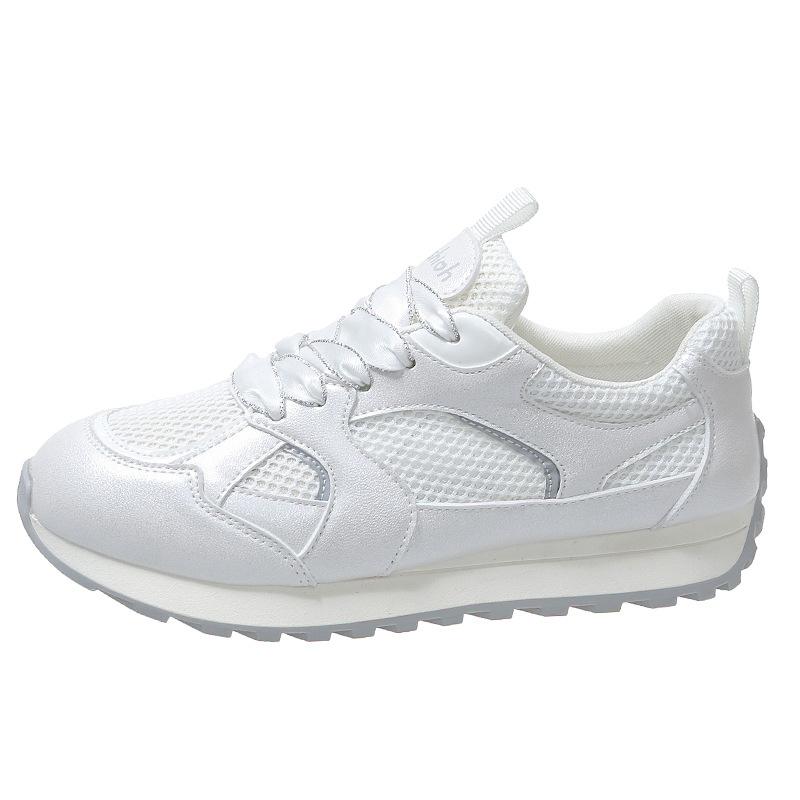 Кожаные сетчатые дышащие туфли Forrest Gump, детские летние новые легкие белые туфли на толстой подошве, повседневная спортивная обувь для женщин