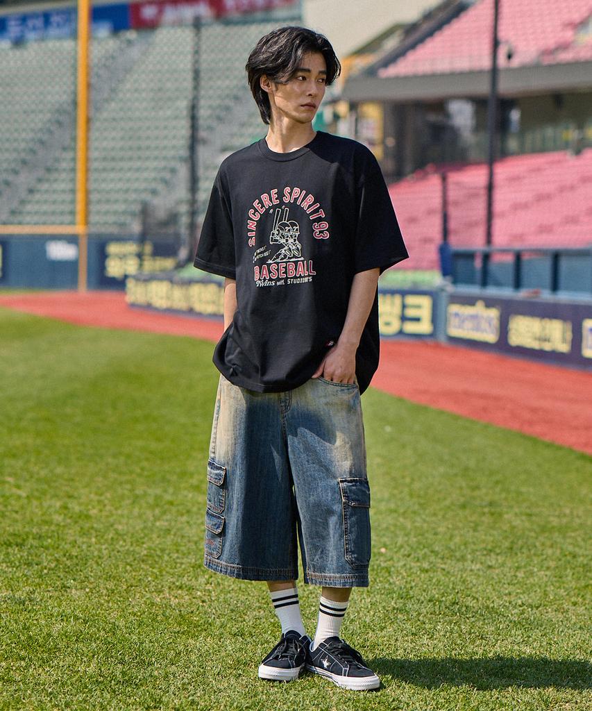 1993STUDIO [Lg Twins X 1993 Studio] Футболка с графическим принтом 'Twins Arch Logo'_Черная