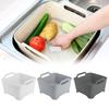 Универсальная корзина-органайзер для раковины Прочный пластик Для фруктов и овощей Портативный дуршлаг
