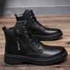 New Winter Snow Boots Plush Design High-quality Men's High Top Shoes Versatile for Daily Wear Men's Leather Casual Short Boots