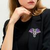 Брошь с дизайном двуглавого дракона, Глянцевое покрытие с градиентной эмалью, Безопасная булавка, Стойкая к выцветанию брошь для костюмов, пальто, сумок
