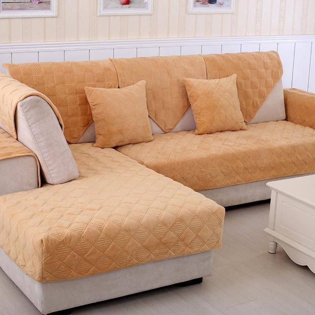 Короткий плюшевый чехол для дивана, сплошной цвет, нескользящая подушка для дивана, полотенце для гостиной, мебельный декор, чехлы для диванов