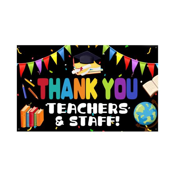 Баннер-фон для Недели признательности учителям. Спасибо учителям и сотрудникам. Украшение фона на День учителя. Декор для классной комнаты, школы, офиса.