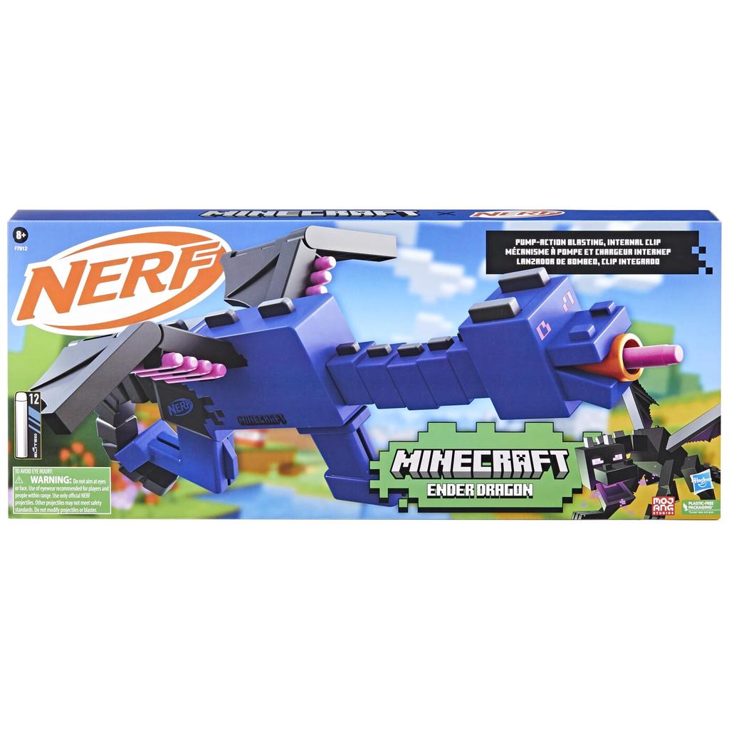 Hasbro Nerf Minecraft Minecraft ENDER DRAGON 12 элитных дротиков дизайн на основе персонажей, появляющихся в Minecraft F7912 Подлинный продукт (ХАСБРО) Бластер,