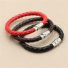Bracelet Braided with Magnetic Buckle Faux Leather Versatile Men Hand Chain for Anniversary