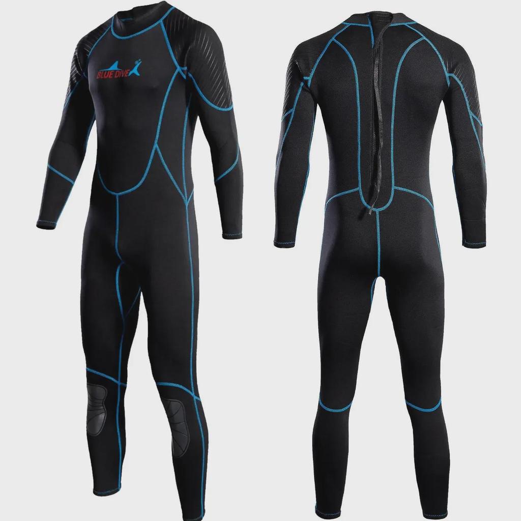 Мужской гидрокостюм 2 мм: Теплый, цельный комбинезон для серфинга, падлбординга, катания на моторных лодках, плавания, зимнего сноркелинга — защита от холода.