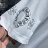 8555 CHROME HEARTS 2025 Лето Новая Высококачественный Хлопок Круглый Вырез Свободный Большой Размер Мужская и Женская Футболка Парная Футболка