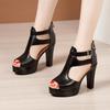 Summer New Super High Heels Waterproof Platform Women's Shoes Sexy Black Fish Rome Women Sandals Wedding Party Shoes