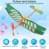 1/2/4Pcs Rubber Band Powered Aircraft Model Kids Educational Throwing Glider Airplane Toddlers Boys Girls Outdoor Wood Flying Plane Toy