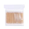 Dual-Head Cotton Swabs: 100pcs Wooden Stick Makeup & Ear Cleaning Swabs with Pointed & Round Heads