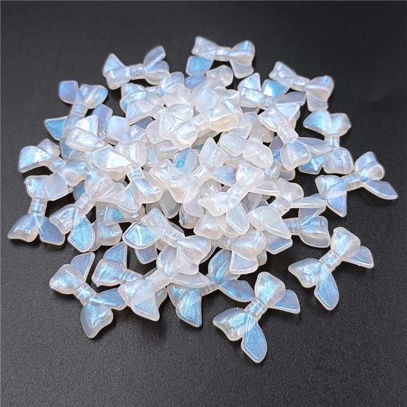 Home Party Supplies 10Pcs Fashion AB White Color DIY Jewelry Accessories Bowknot Flower Loose Beads Creative Leaf Petal Pendants Acrylic