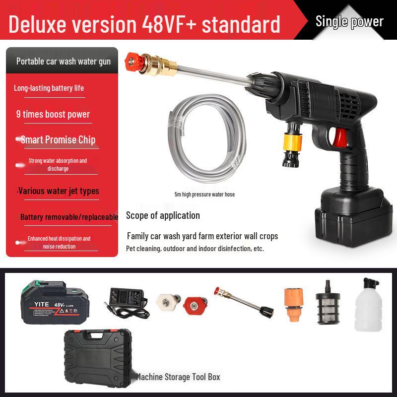 Беспроводной электрический пистолет для мойки автомобилей высокого давления с аккумуляторной батареей