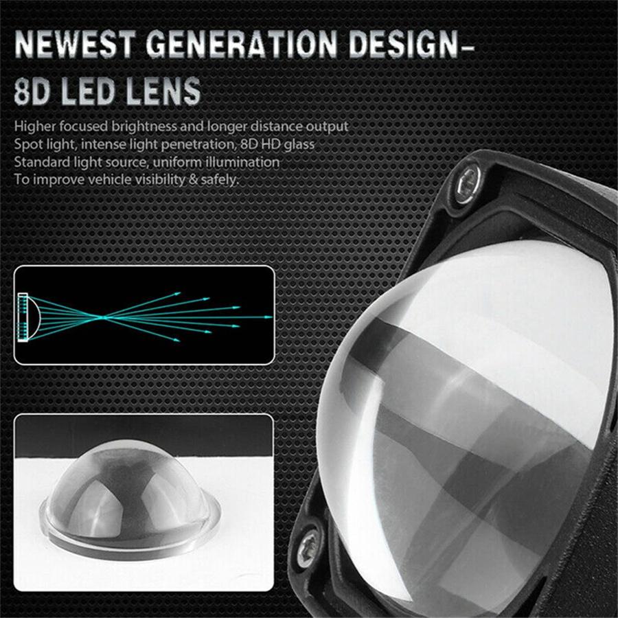 2 шт. 2" Квадратные 20 Вт Светодиодные Рабочие Фонари Точечный Дальний Противотуманный Фонарь Для Автомобиля Грузовика Лодки Квадроцикла