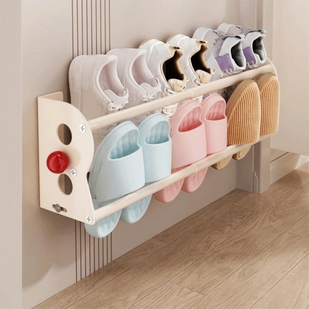 Expandable Double Layer Shoe Rack Carbon Steel Bathroom Slipper Holder  Apartment