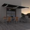 Day and Night - Day and Night Manual Retractable Awning with LED Anthracite Gray 600x350 Cm