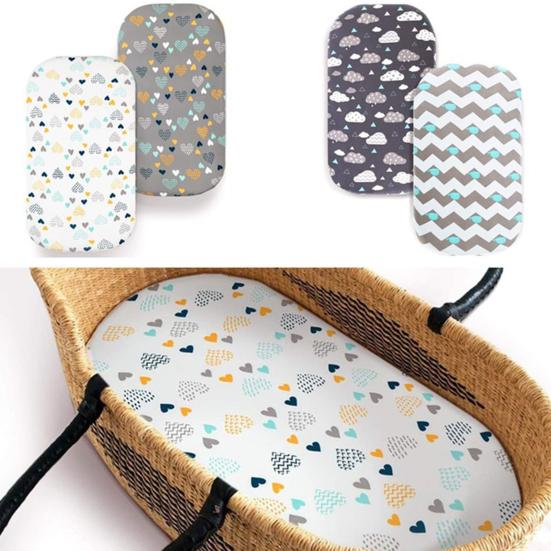 Чехол для люльки с милым принтом, съемные полиэстеровые детские чехлы для матраса для люльки