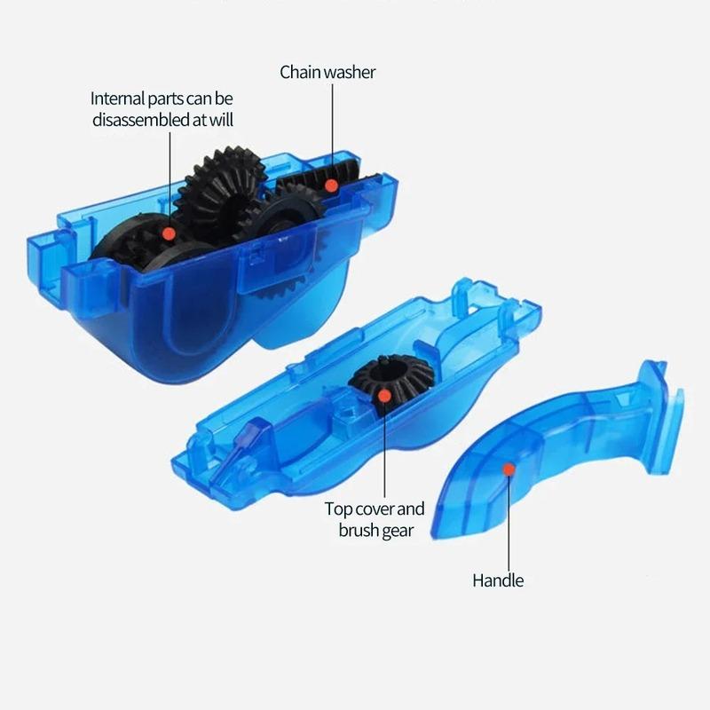 Hands-Free Bicycle Chain Cleaner Motorcycle Chain Scrubber Multi-Angle Degreasing Tool Fast Chain Washer Bike Moto Maintenance