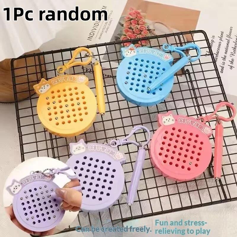 Cartoon Steel Ball Drawing Board Cute Kawaii Doodle Toy Small Size for Kids Travel Play Couple Bag Keychain Pendant