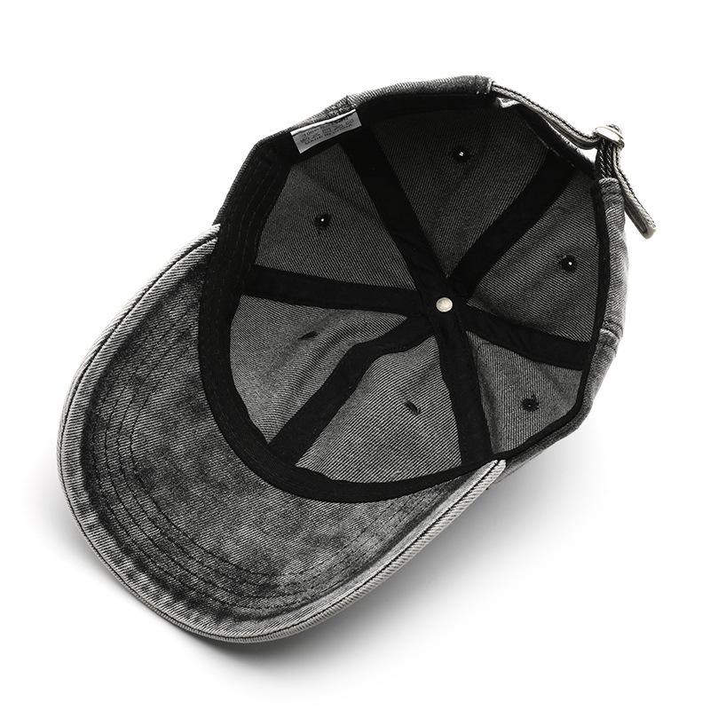 Women's solid-color plain denim baseball cap, suitable for outdoor activities, provides sun protection and shade