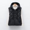 90 Duck Down New National Standard Autumn and Winter New Solid Color Vest Hooded Down Vest Women