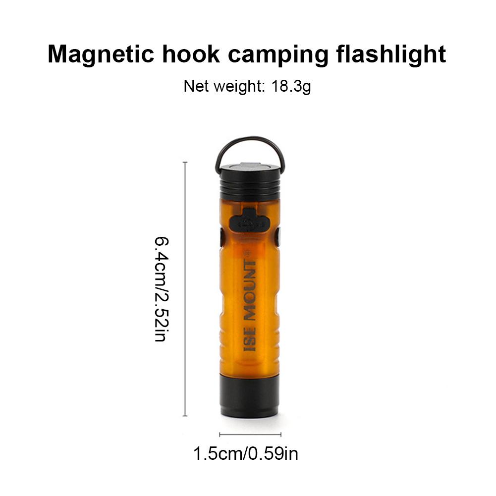 LED Outdoor Mini Flashlight with Magnetic Hook Pocket Size Work Light Type-C Charging Camping Pocket Torch for Camping Tent