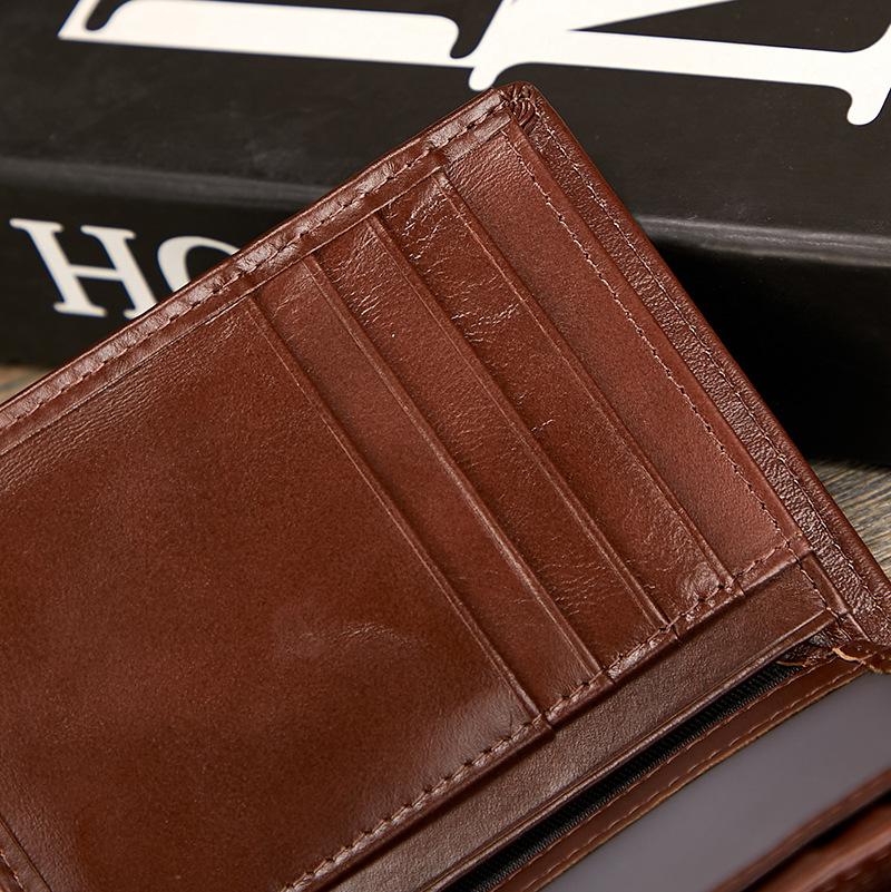 Leather Men's Wallet Rfid Anti-theft Wallet Short First Layer Cowhide Multi-card Men's Wallet Coin Purse