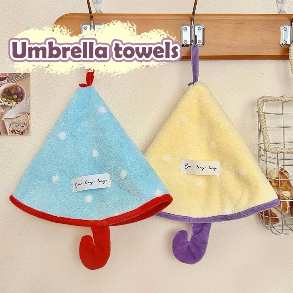 2PCS/SET Quick-drying Mini Umbrella-shaped Towel Super Absorbent Handkerchief Towel Kids Use