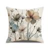 Floral Pillow Cover Chinese Style Watercolor Print Linen Pillow Home Decoration Sofa Cushion Cover