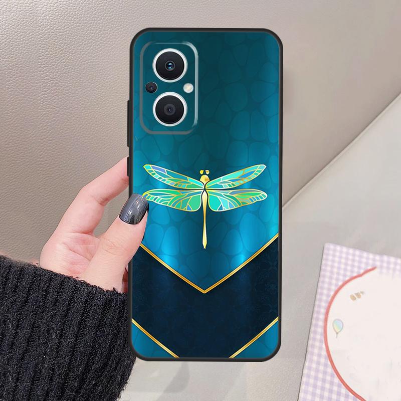 Luxury Dragonfly Funda For OPPO Reno 14 10 11 12 13 Pro 12F 11F 13F 14F 7 8 Lite OPPO Find X9 X8 X6 Pro Case