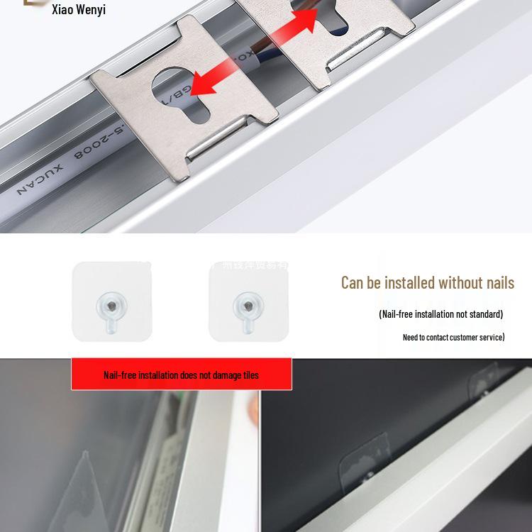 Светодиодный сенсорный шкаф-зеркало для ванной комнаты с защитой от запотевания, водонепроницаемый, без сверления