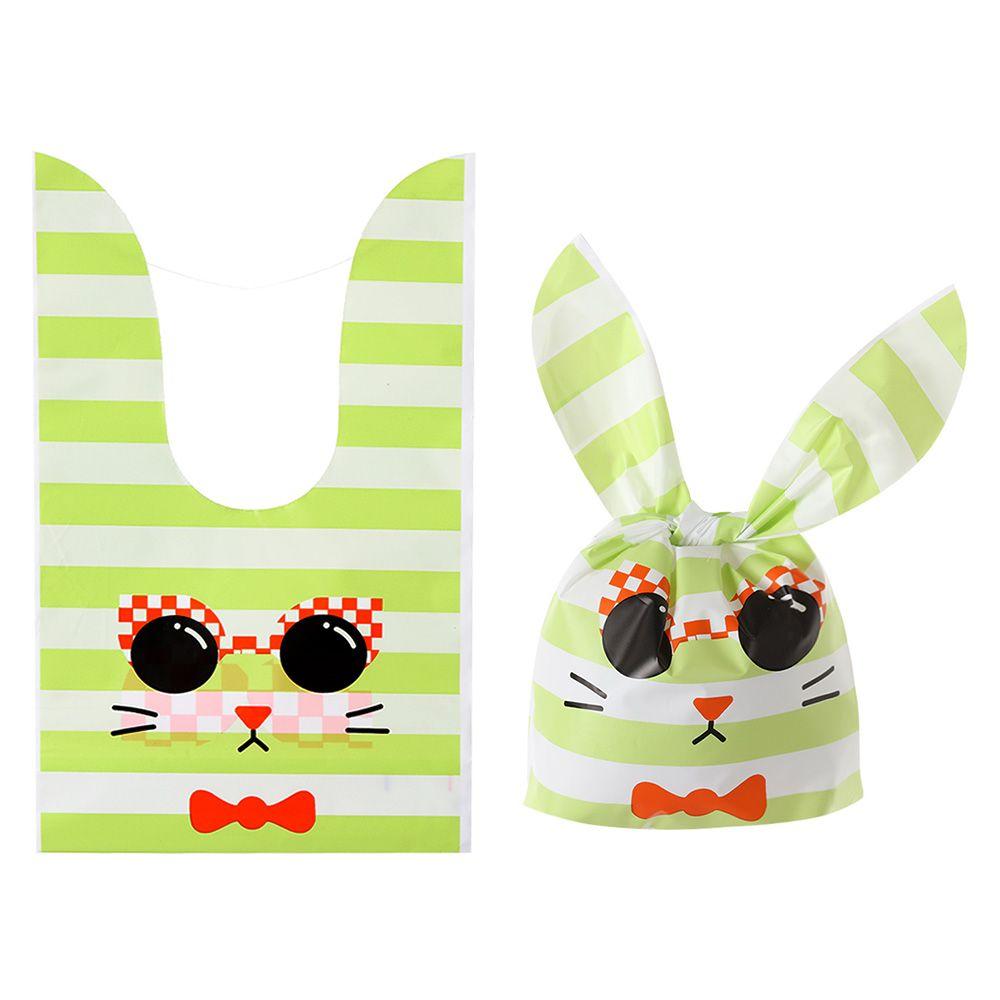 50 шт. Новые пасхальные картонные мешочки с ушками кролика, пластиковые мешочки для конфет в виде животных для детей, упаковка для печенья на день рождения, подарки своими руками