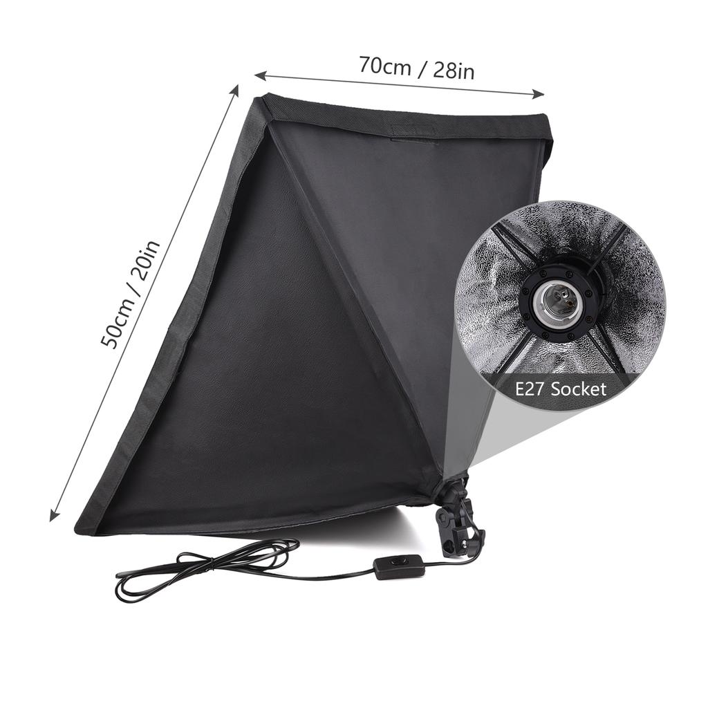 Andoer Studio Photography Softbox Kit with 50x70cm Softbox * 1 + 2M Metal Tripod Stand * 1 for Live