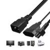 Кабель-адаптер питания 1 к 2 IEC320 C20 к EU4.0мм + разъемы IEC320 C5 Шнур 32см длина