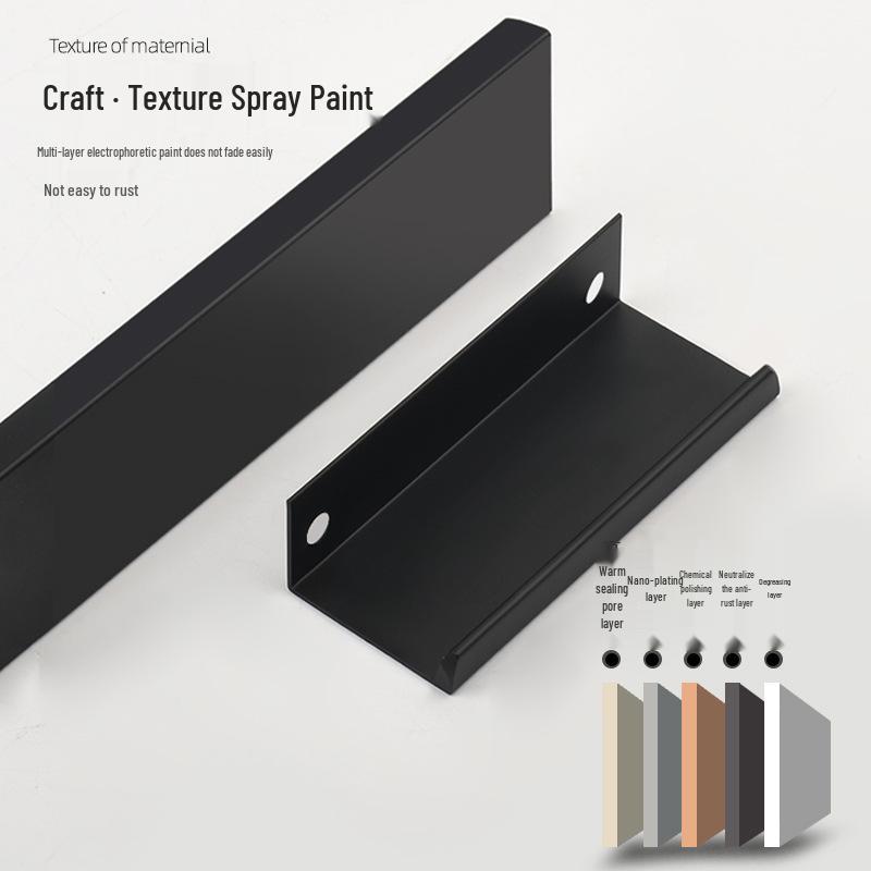 Concealed Edge-Banding Cabinet Door and Drawer Handle