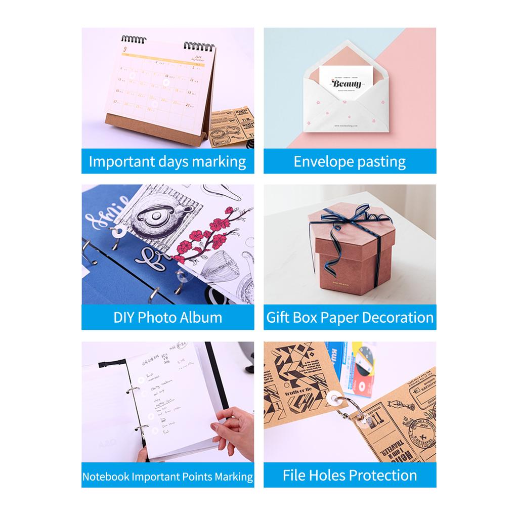 KW-trio отрывные бумажные этикетки для усиления отверстий, круглые наклейки, самоклеящийся дырокол