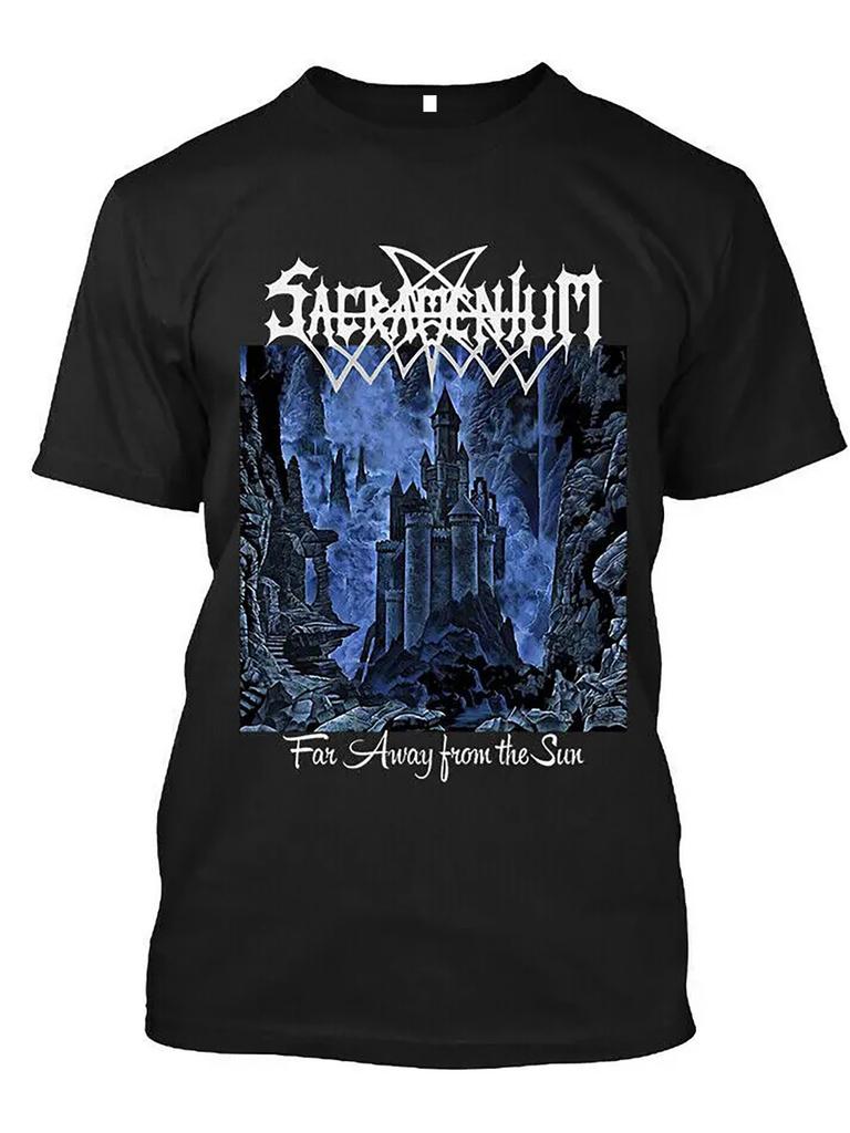 Sacramentum Far Away from The Sun Men'S Heavy Metal Graphic T-Shirt - Gothic Castle Design