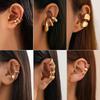 Европейский и американский стиль глянцевые металлические клипсы для ушей в виде капель воды: Геометрические плиссированные серьги-пусеты в виде круга и каффы.