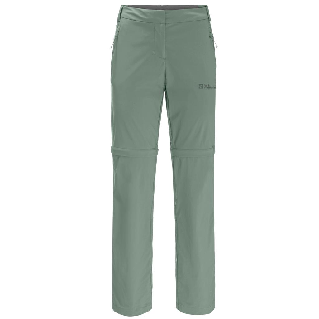 Jack Wolfskin Glastal Zip Off Pants W, Женские зеленые брюки