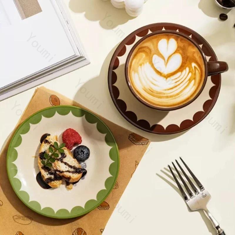 Изысканный тюльпан керамическая кофейная чашка набор тарелок легкий роскошный ресторан послеобеденный чай кофейные чашки элитный офис досуг вода чашка