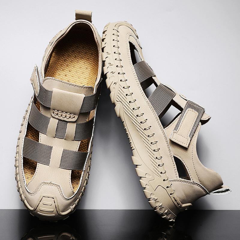 Летние мужские сандалии, высококачественная дышащая повседневная мужская обувь, нескользящие пляжные сандалии для походов, скалолазания, водонепроницаемые кроссовки